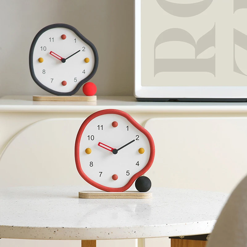 

minimalist Wooden Desk clock Silent Non-Ticking Decorative Clock for bedroom living room fashionable home decor precise time