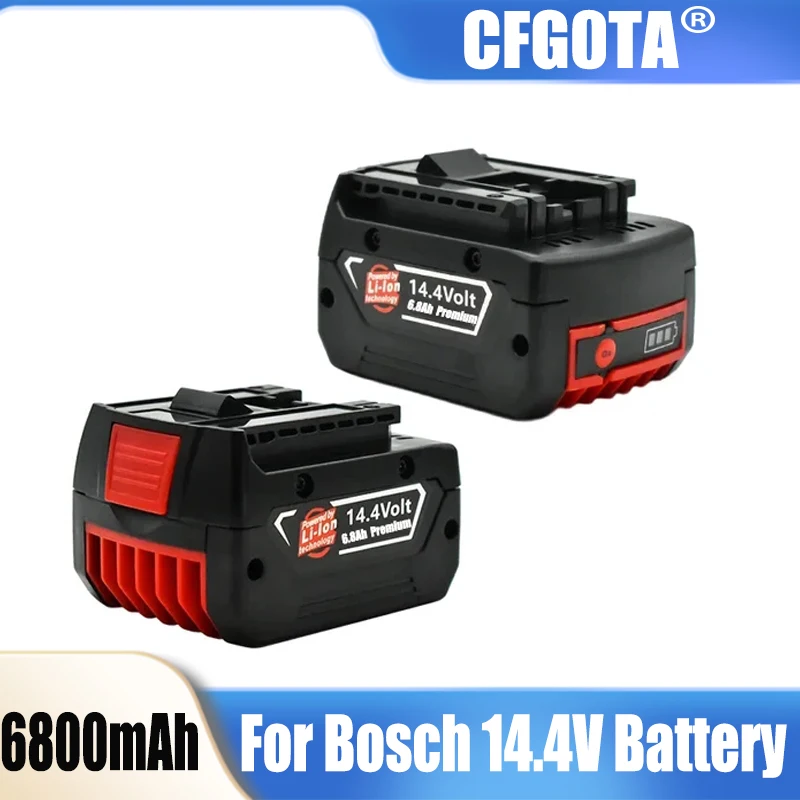 14.4V 6800mah Rechargeable Li-ion Battery cell pack for BOSCH cordless Electric drill screwdriver BAT607,BAT607G,BAT614,BAT614G