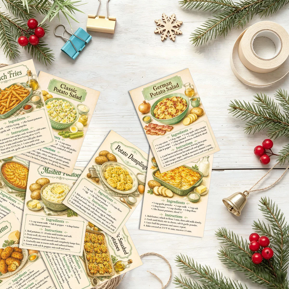 20 cartes de vœux avec recette - Kitchen Baking Paper avis et prix