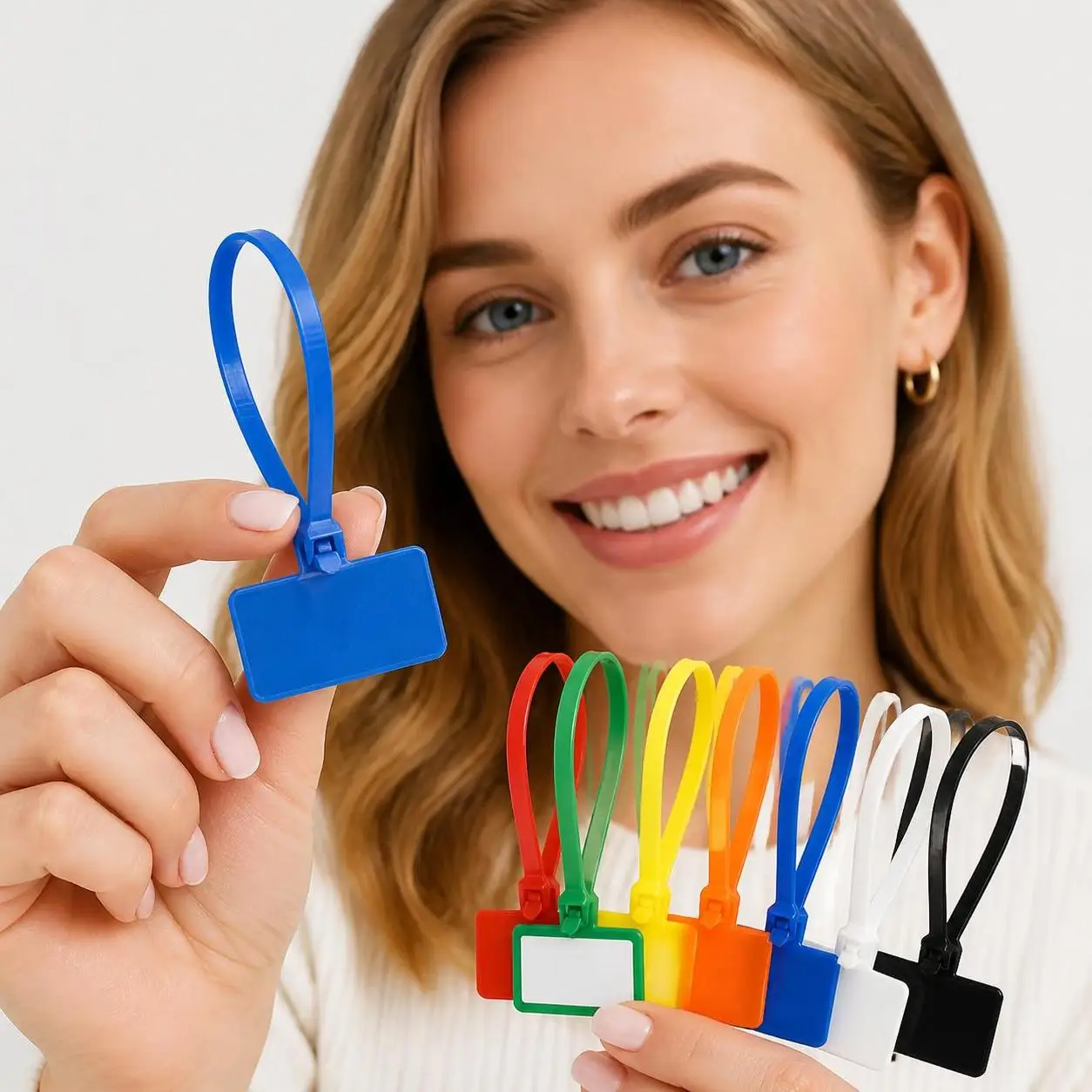 100pcs Easy Mark Cable Ties Nylon Material Colorful Style Nylon Ties Plastic Label Plastic Label Ethernet Cable