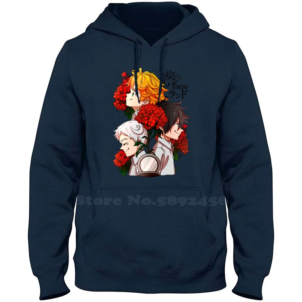 The Promised Neverland-Hope 100% Pure Cotton Hoodie Emma Ray Norman Anime Manga Shonen Jump Monsters Farm Human Isabella