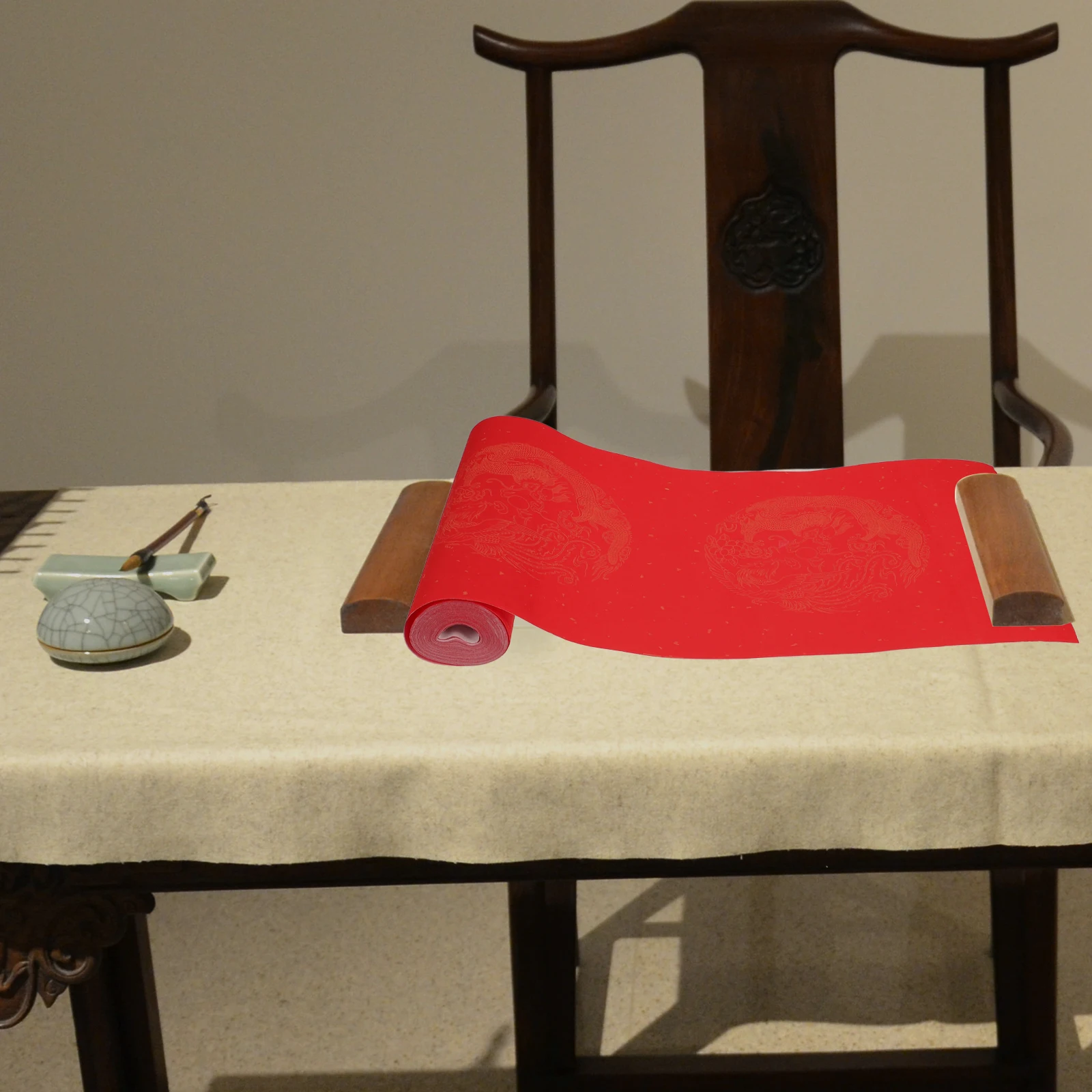 Red Xuan Paper Blank Couplet Spring Festival Writing Calligraphy Long Scroll Lightweight Compact Size Perfect for Wedding