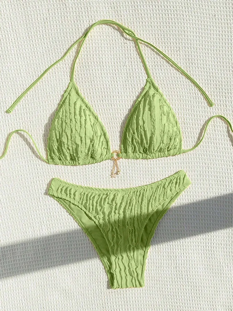 

Sexy Bikinis SetsTwo-piece Women's Swimsuit Ruffled Halter Neck Bikini 2025 Female Swimwear for Woman Beach Wear Bathing Suit