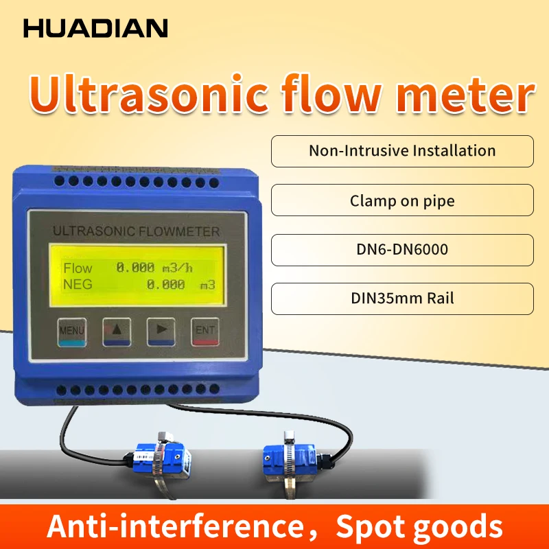 

OEM smart edible oil water flow meter dn50 4inches Rail installation Modular battery operated ultrasonic flow meter for filling