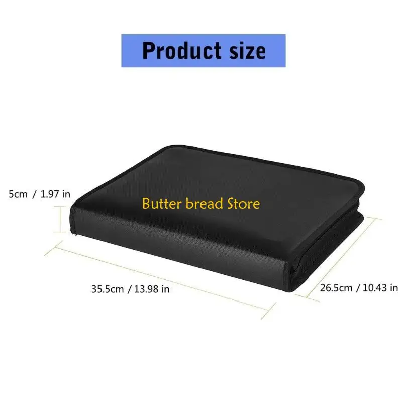 W89C 2000℉ Fireproof Document Box Water Resistant File Storage Box Expanding Folder