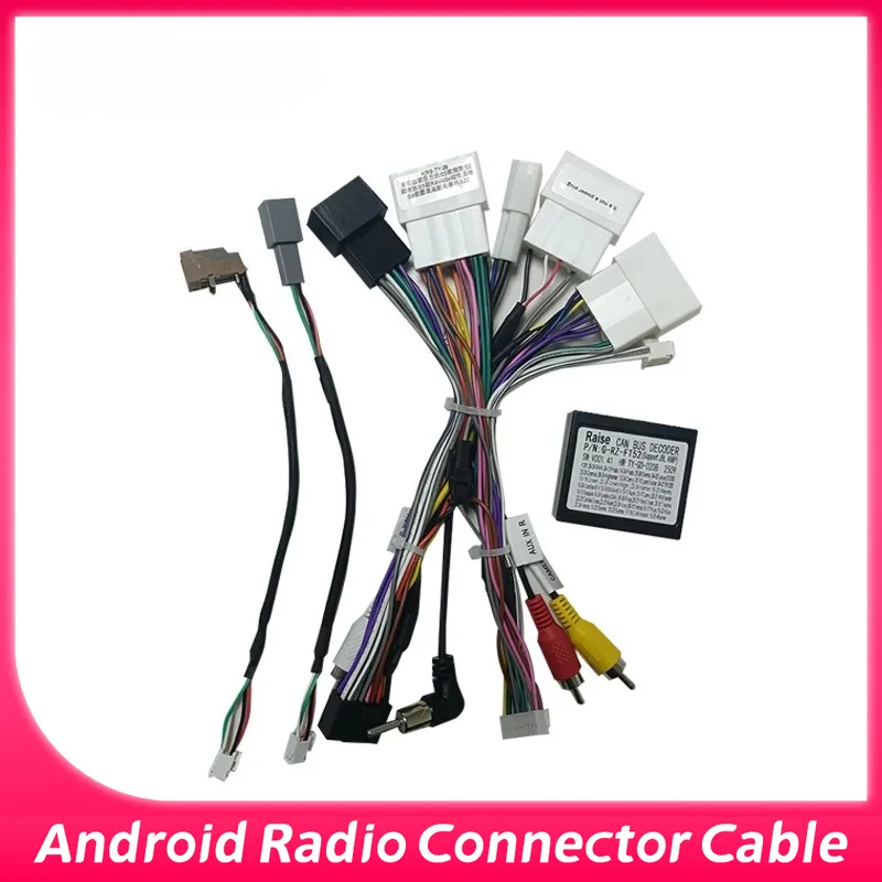 cable-autoradio-16-broches-faisceau-de-cablage-android-adaptateur-d'alimentation-avec-boitier-canbus-pour-toyota-senna-camry-rav4-highlander