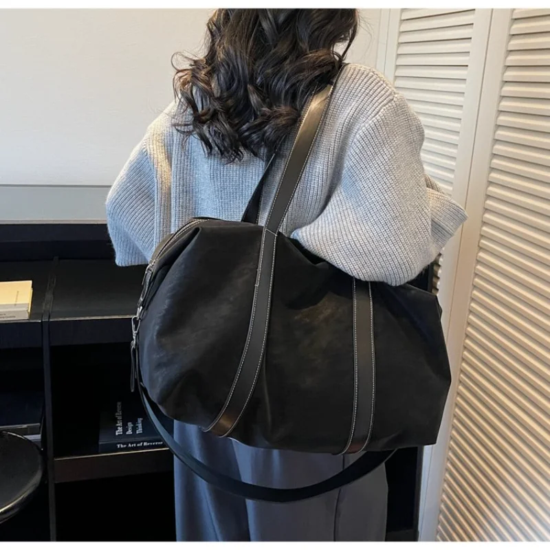 Multi-purpose Travel Shoulder Bag with Color Block Straps for Women's Everyday School Office Casual Weekend Errands & Daily Use
