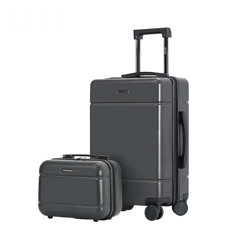 Zipper Trolley Suitcase with Silent Multi-directional Wheels 20-inch Cabin Luggage Parent-child Case Unisex Password Suitcase