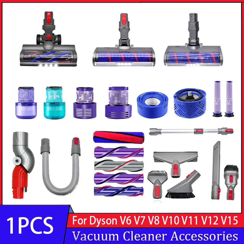 Für Dyson V6 V7 V8 V10 V11 V12 V15 Handstaubsauger Zubehör Waschbarer HEPA-Filter Rollenbürstenkopf Ersatzteile