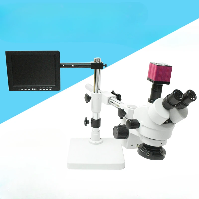 Binocular / Trinocular 16 Million Single-Arm Universal Rotation Telescopic Mobile Phone Repair 7-45 Ploidy Microscope