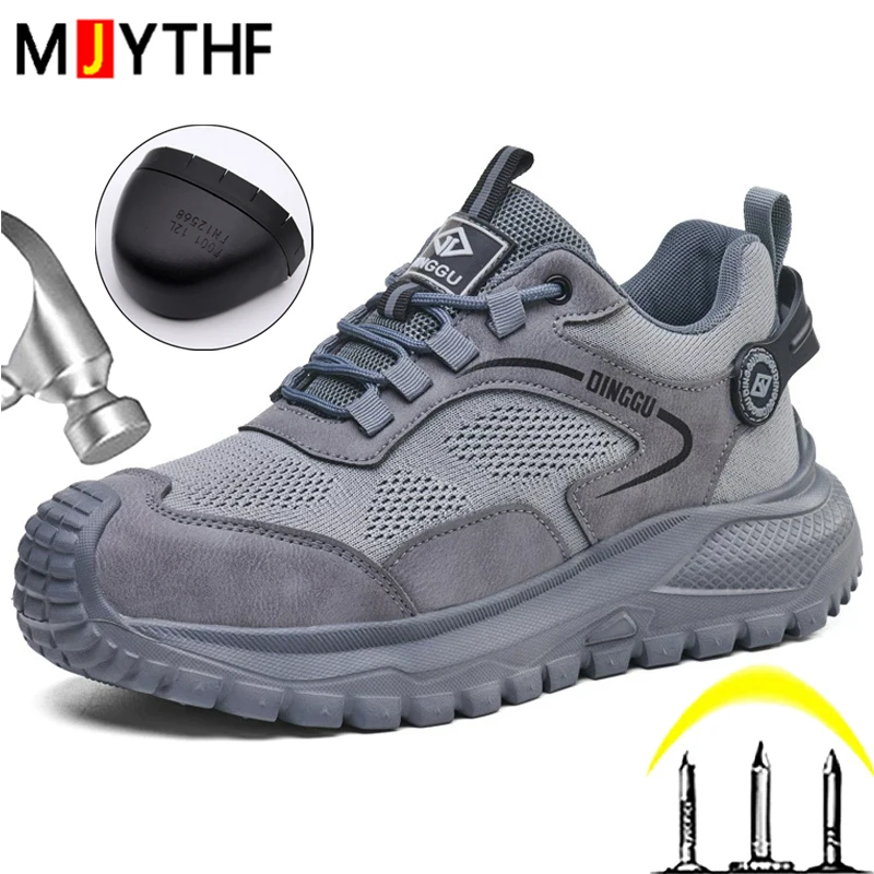 Lightweigh Work Safety Shoes Men Anti-Smash Anti-Puncture Work Shoes Breathable Men Shoes Anti-slip Steel Toe Protection Shoes