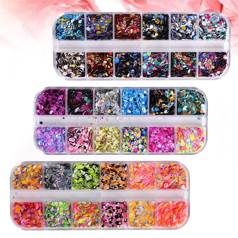 魅力的なネイルフレーク超薄型スパンコールグリッターパイレットカラフルなラウンドDIY愛好家やプロのネイリスト向け