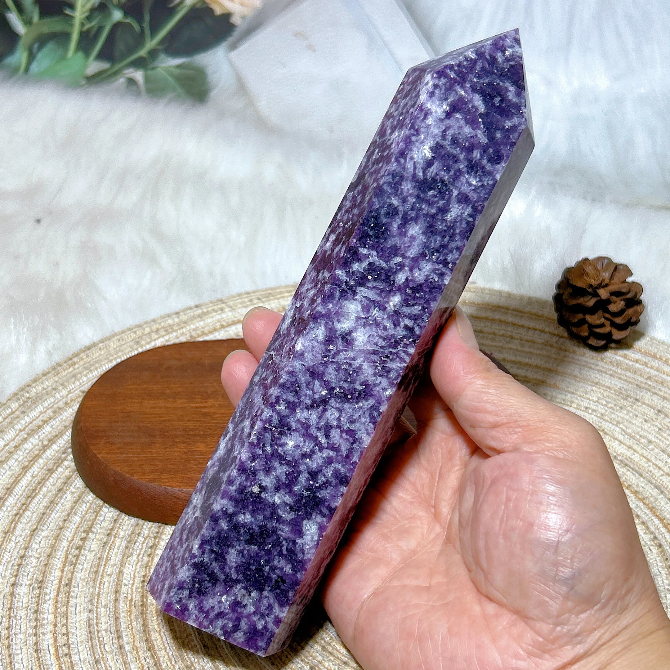 

Healing Natural Crystal Lepidolite Big Tower High Quality Gemstones Energy Reiki Ornament Home Decorations Room Decor Gift
