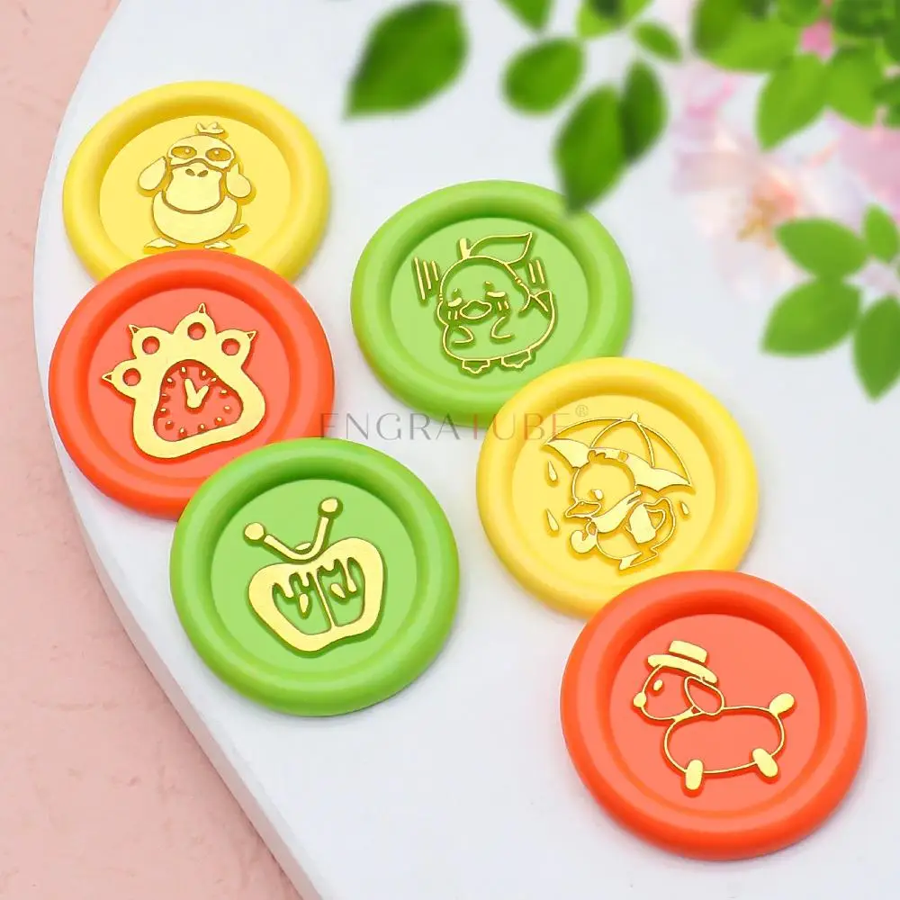 15mm Mini pieczęć woskowa Małe urocze zwierzęta anime Pies Kotek Kaczka Królik Żołądź DIY Koperta Karta Prezent ślubny Scrapbooking