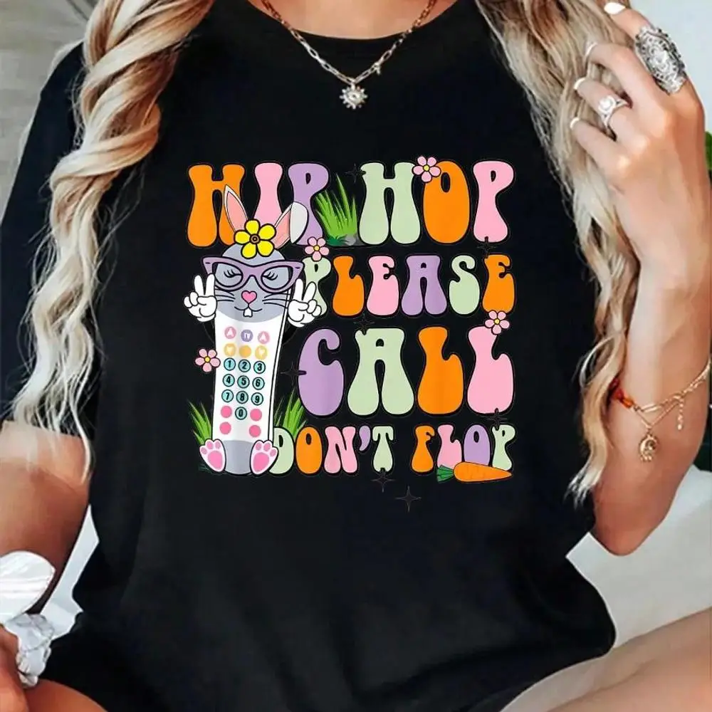 100_ Cotton Hip Hop Please Call Don t Flop Happy Easter Day Bunny Nurse T-Shirt Men s Women s Soft Breathable Tee Classic Fashion Summer Tops Pri