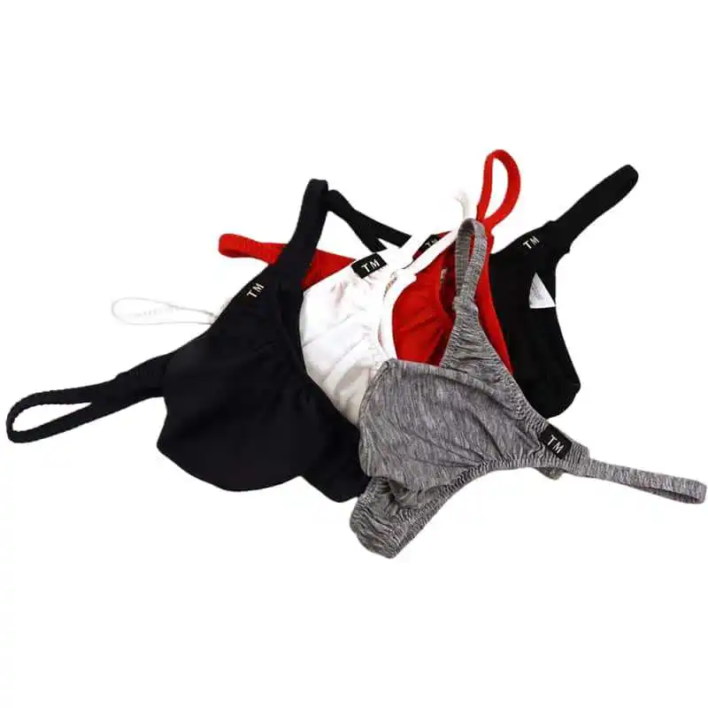 Cotton Men's T-back, Low-rise Breathable G-string with U-shaped Pouch