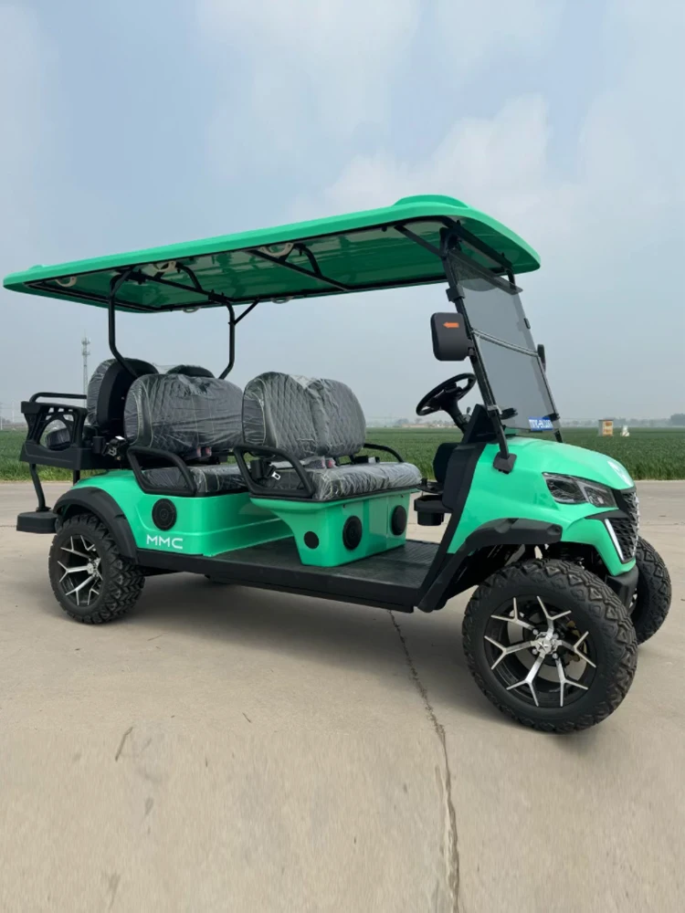 6 Seats Off-Road Electric Golf Cart With Bumper For Farm Use 5KW Lithium Battery Solar Panel Golf Cart