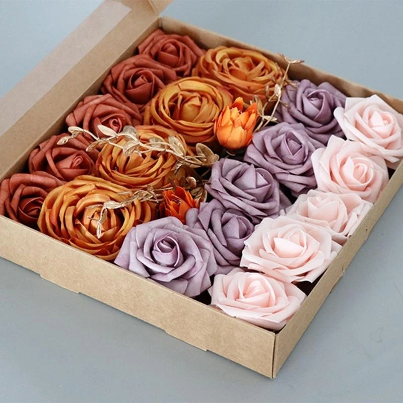 Artificial PE Foam Rose Flowers for Head Bride Bouquet for Wedding Party Decorative Scrapbooking DIY Hand Flower Day Gift 15UB