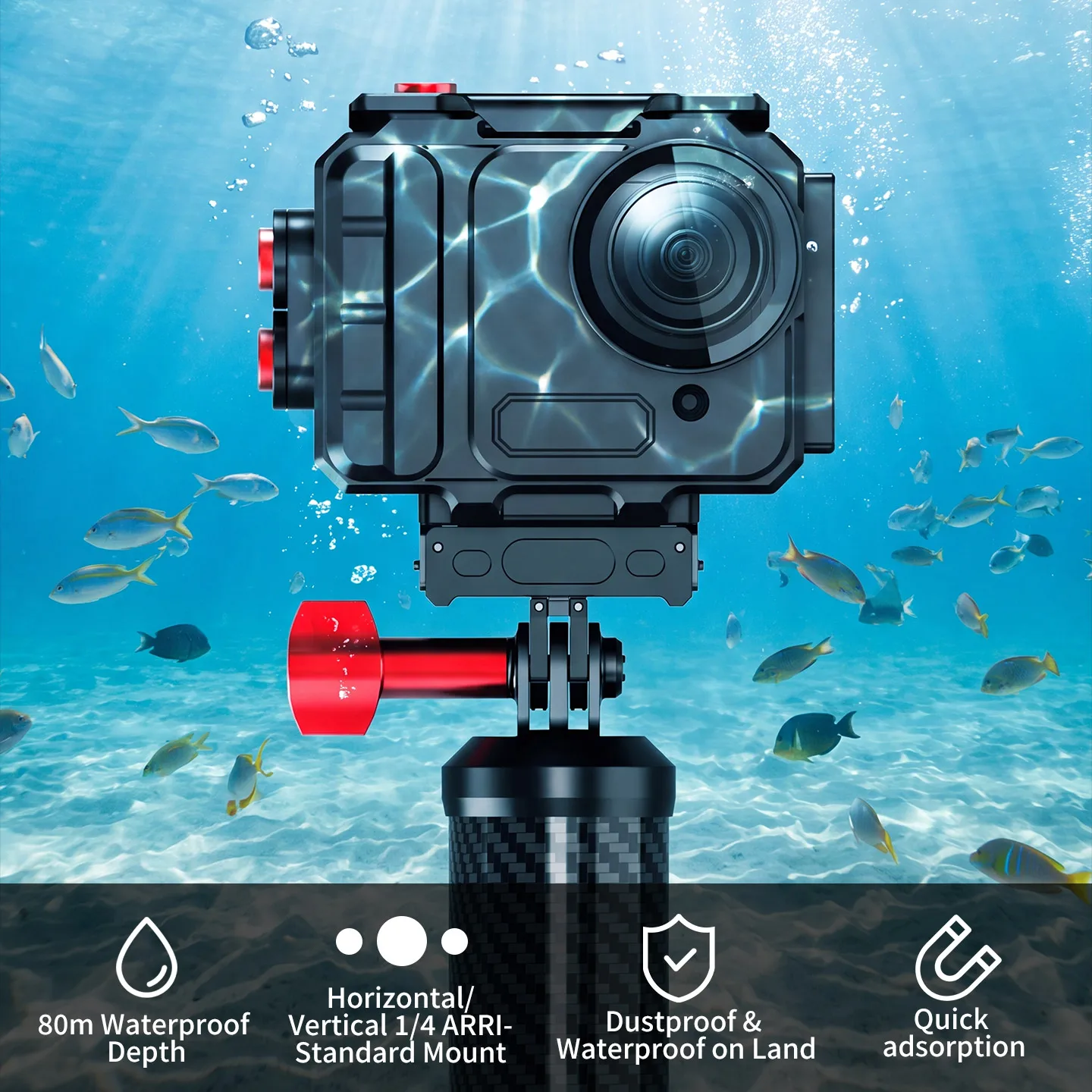 Multi-Erweiterungs-Aluminium-Tauchgehäuse für Insta360 Go Ultra Action-Kamera Magnetischer Schnellverschluss für Unterwasser-Fotografie – Detail 2