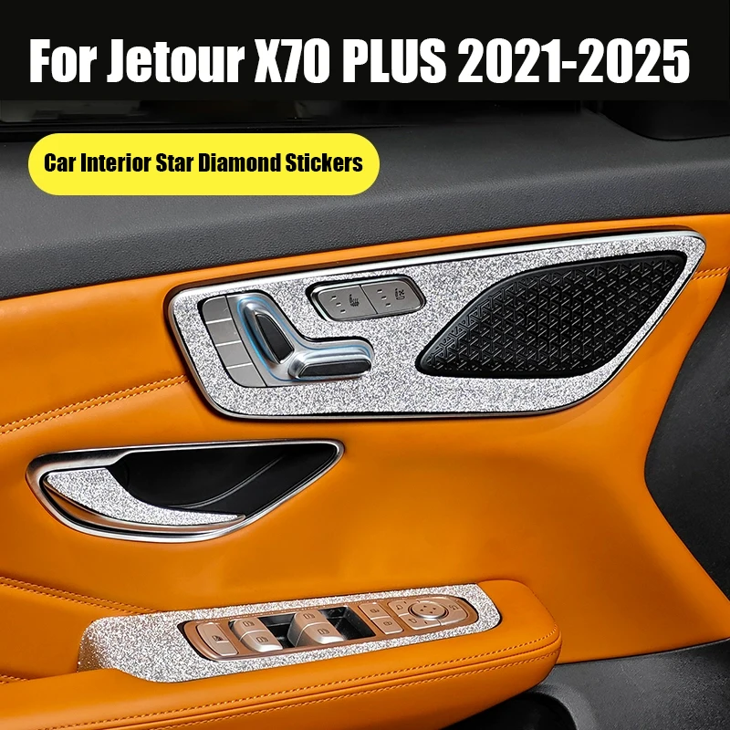 

Для Jetour X70 PLUS 2021 2022 2023 2024 2025 наклейки для салона автомобиля Star Diamond Silver наклейки на панель управления окном