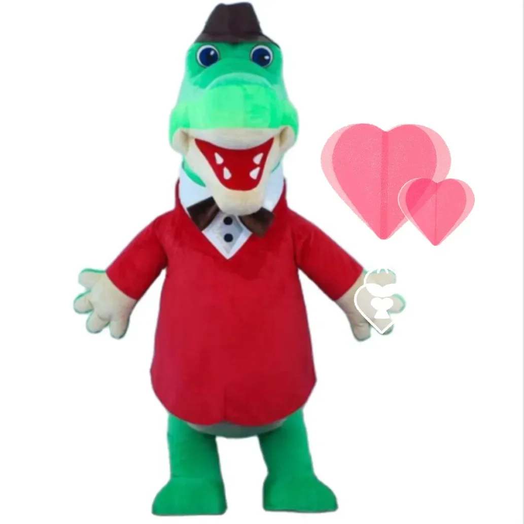 

Крокодил Гена Crocodile Giant Inflatable Costume Cheburashka Mascot Full Set Crocodile Suit+ Red Jumpsuit + Bow + Fan+ Slippers