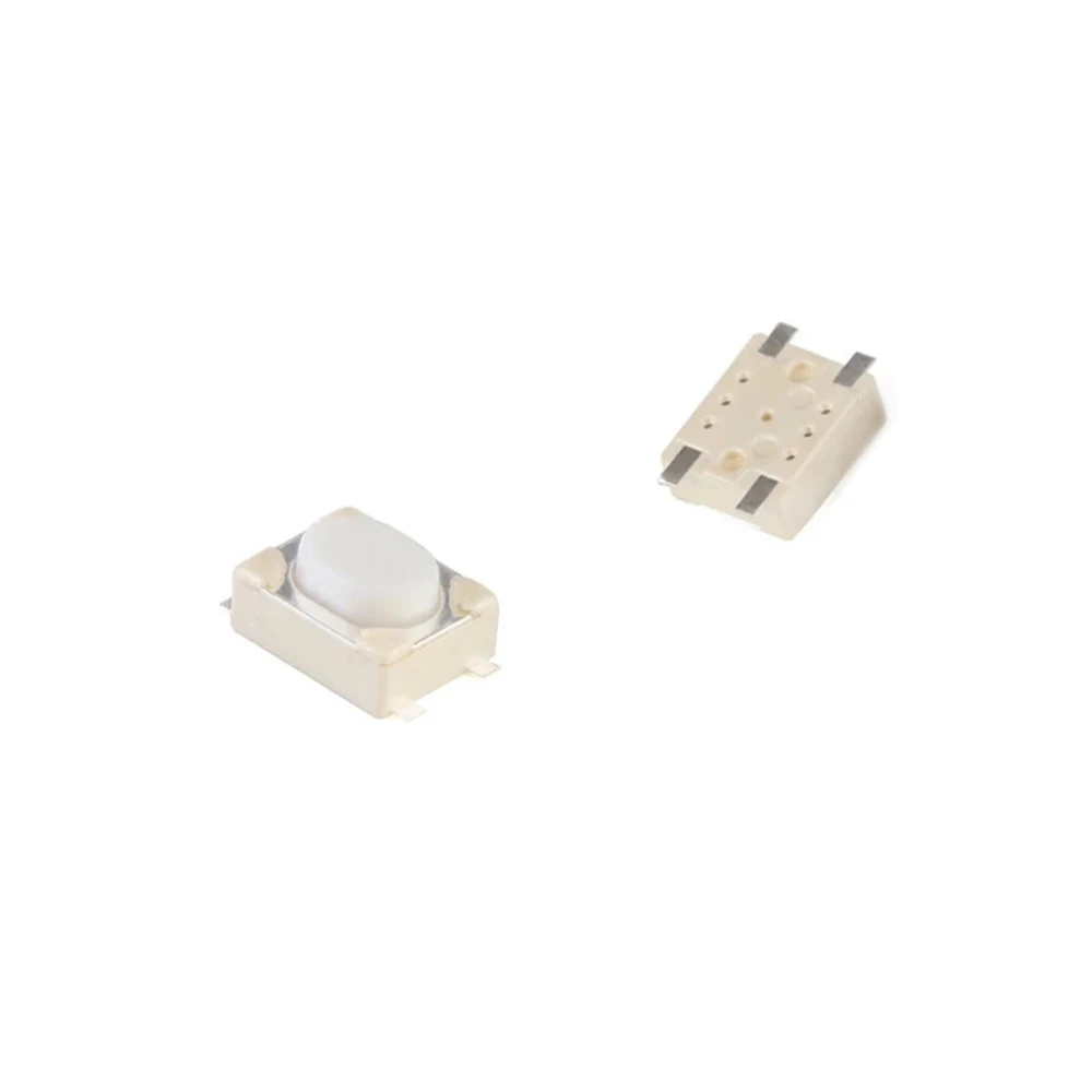 Interrupteur tactile blanc à bouton poussoir SMD, 3x4x2.5H, 4 broches, 50 pièces, 3x4x2.5mm, pour télécommande de voiture