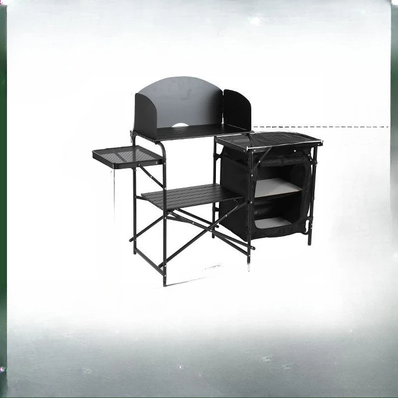 

Outdoor camping folding table Aluminum alloy folding mobile kitchen Camping equipment Multifunctional portable