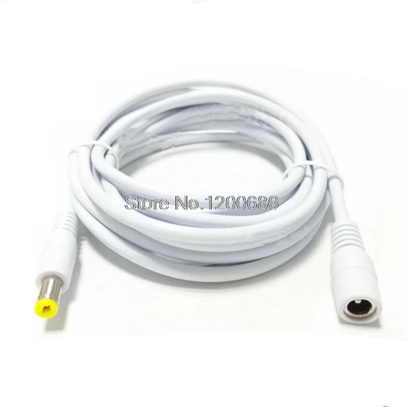 

0.5MM2 power cord white 20AWG 1.5M 12V white DC extension cable 5.5X2.1 male to female 1.5 meters monitoring router available