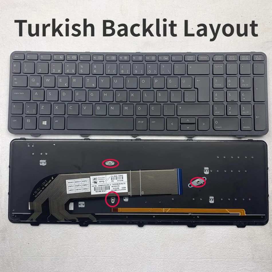 

Turkish Backlit Laptop Keyboard For HP Probook 450 G0 450 G1 455 G1 450 G2 455 G2 470 G0 G1 G2 S15 TR Layout