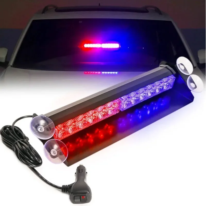 8 LED Car Police Lights Strobe Light For 12VEmergencySignalLamps Light Auto Truck FlashingWindshield FlashWarningLightInstrument