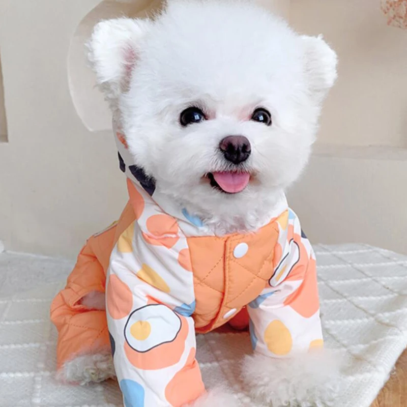 

Warm Dog Jumpsuit Winter Dog Clothes Pet Coat Cotton Jacket Pomeranian Clothing Poodle Bichon Schnauzer Small Dog Costumes