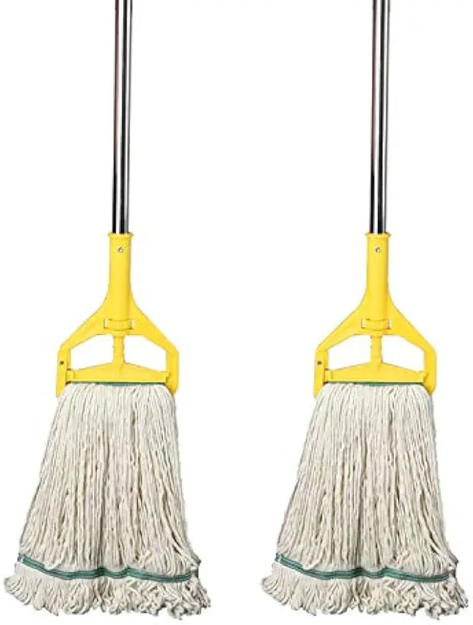 

Сверхмощная влажная швабра с петлей и 67-дюймовой ручкой из нержавеющей стали, 2 шт. в упаковке для коммерческого и домашнего использования