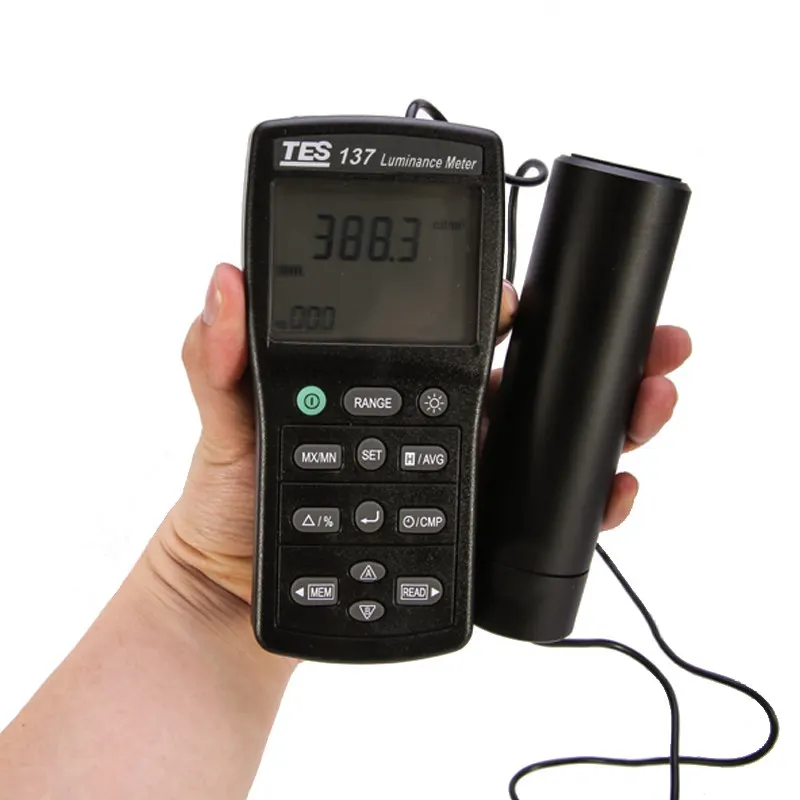 TES-137 Luminance Meter Dual Display 4-digit LCD Lux Meter TES137 Light Meter Lightness Tester Screen Brightness