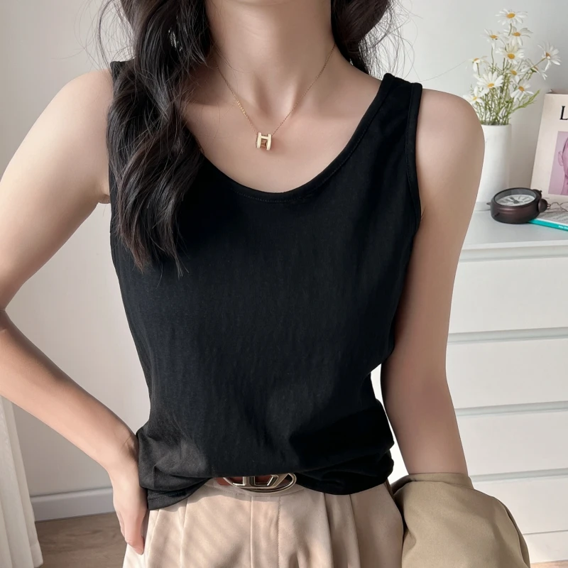 Casual Strap Vest Women's Outerwear Spring Summer Loose Lazy Sle Bal Svel Base Layer Inner Match Top