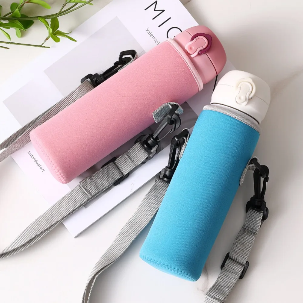 Portable Neoprene Crossbody Water Cup Bags Insulated Wth Shoulder Strap Water Bottle Holder Reusable Thermos Cup Pouch Camping