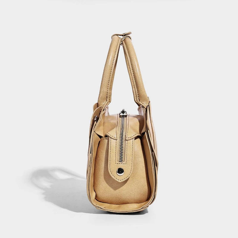 Fächerförmige Lotusblatt-Rüschen-Umhängetasche, Handgefertigte Patchwork-Tragetasche für Damen, Designer Trendige Pendler-Boho-Chic-Handtasche – Detail 3