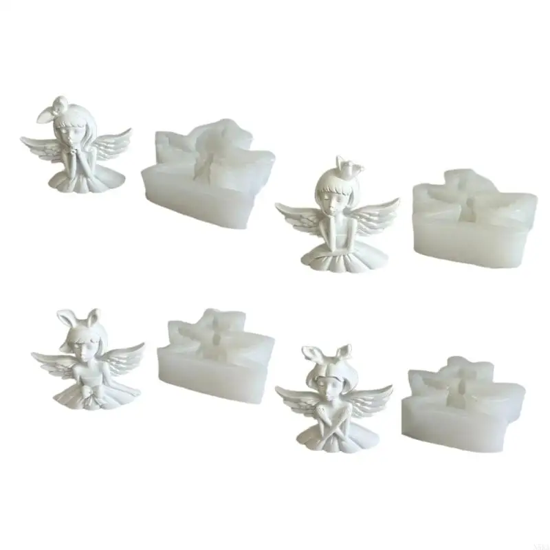 

N5KA Angel Girl Silicone Molds Epoxy Resin Mold DIY Scented Mold Table Ornament Making Tool for Making Crafts Decor