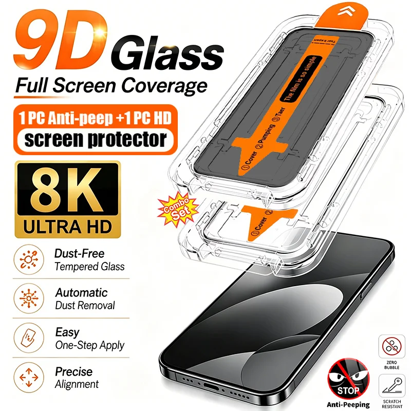 For Honor 600 Pro Global 2Pcs Privacy+HD Tempered Glass Screen Protector Auto Dust Remove Kit For Honor600 Ultra-thin 9H Film