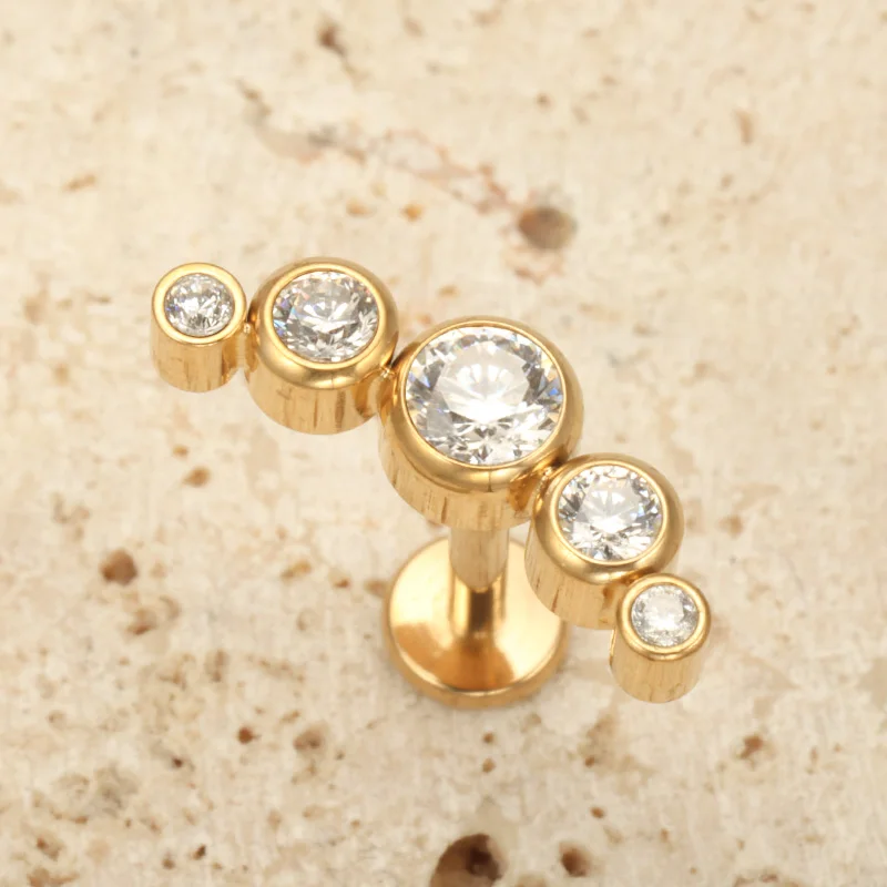 ASTM F136 Titan Helix Piercing 16G 18G Innengewinde Labret Lippen-Knorpel Zirkon Tragus Ohrringe Körperschmuck – Detail 10
