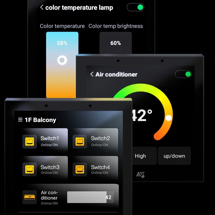 China Manufacture 480*480 IPS  LCD Smart Home Systems Zigbee Gateway Android Central Control Panel Control of Home Appliances