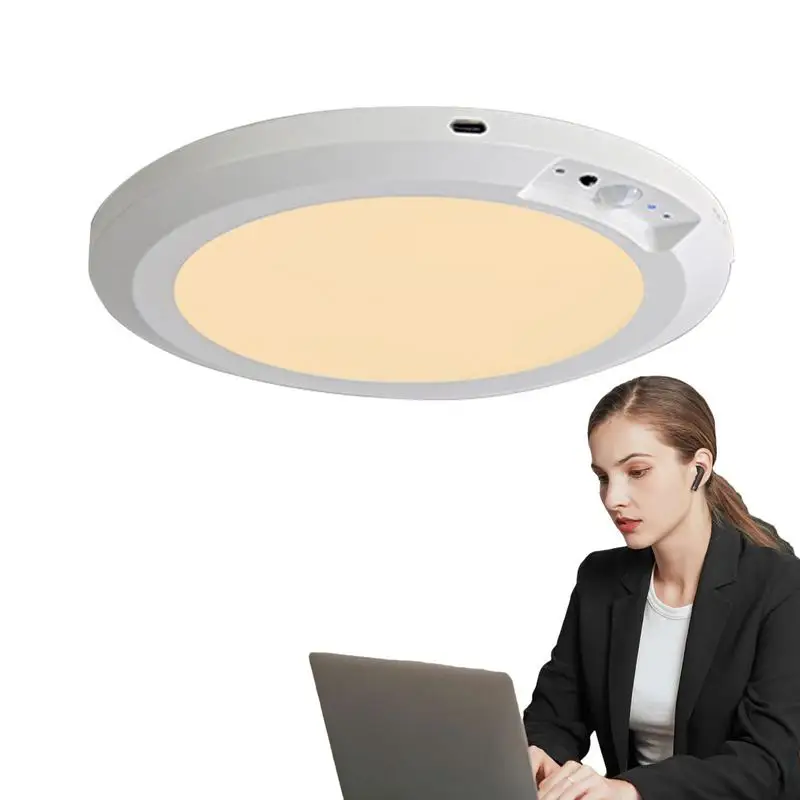 

LED Motion Sensor Light Round Rechargeable Motion Sensor Closet Light Wireless Ceiling Light With Remote Control Bedroom