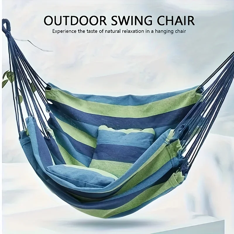 New Outdoor Swing Hammock Chair Canvas Leisure Chair No Pillow Or Cushion Dormitory Hammock Swing Rocking Chair(With Storage Bag