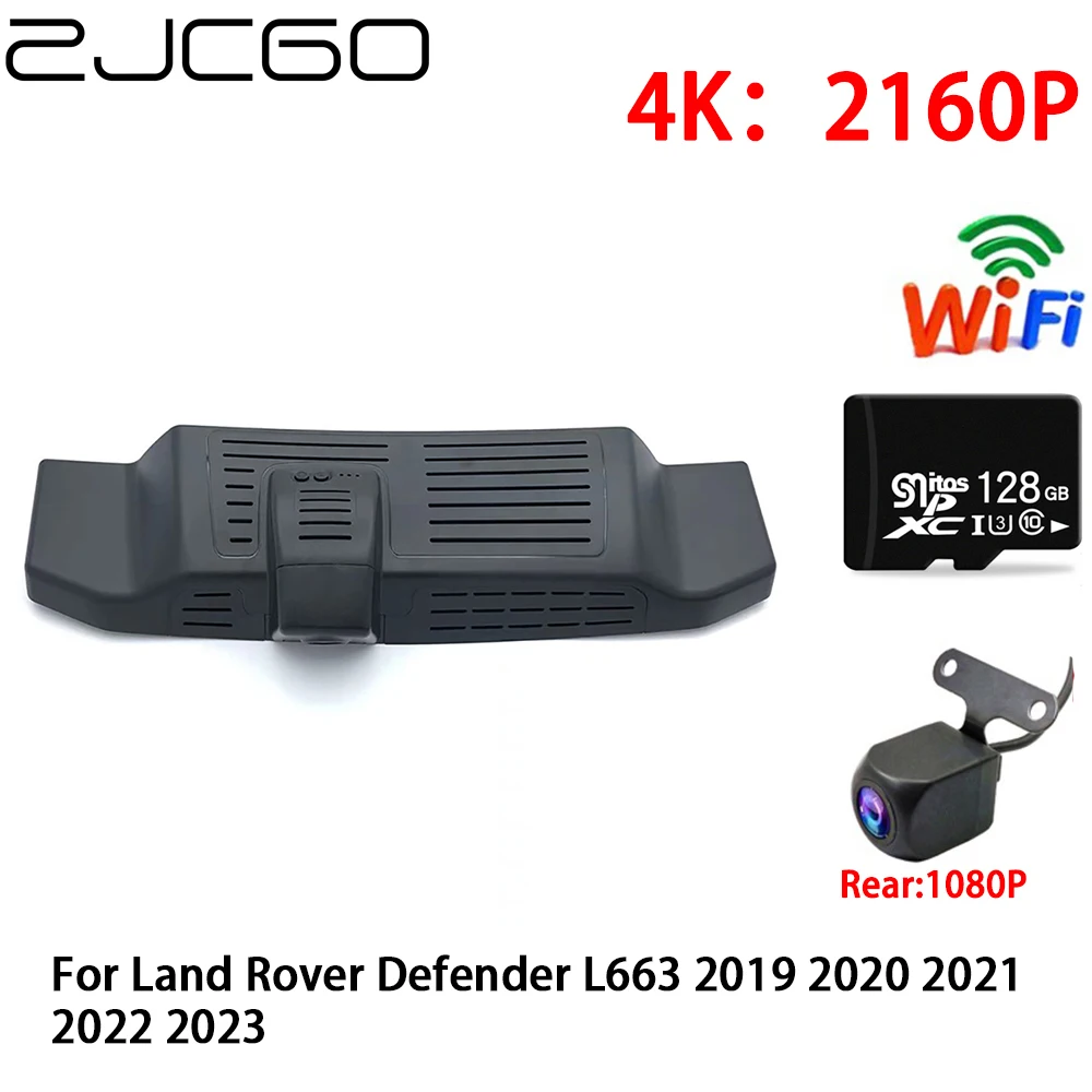 ZJCGO 2K 4K Car DVR Dash Cam Wifi Front Rear Camera 2 Lens 24h Parking for Land Rover Defender L663 2019 2020 2021 2022 2023