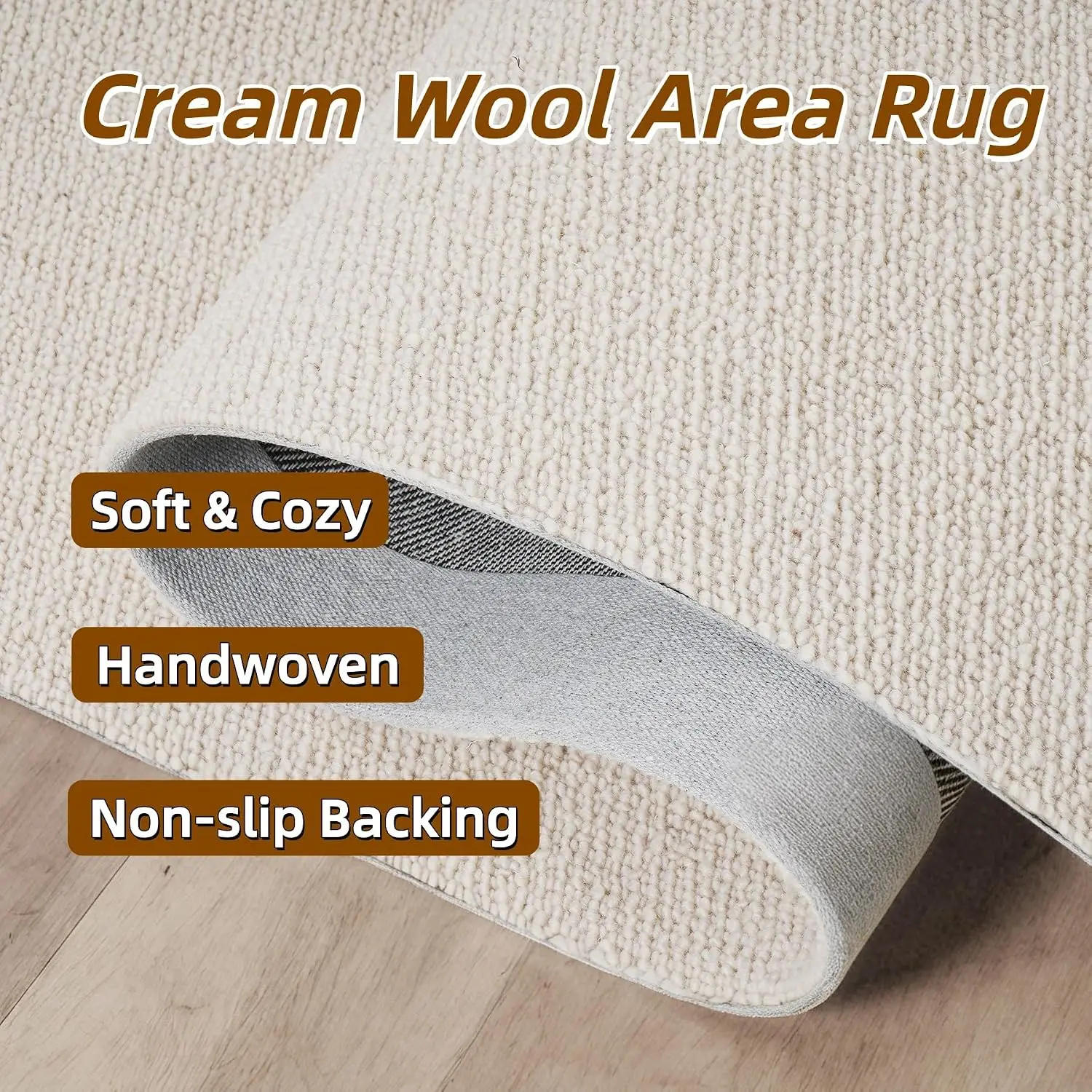 jxgzyy Handwoven Wool Area Rug 5×7 100% Natural Wool Floor Carpet