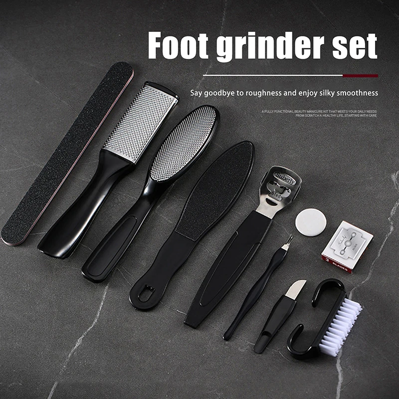 

8/10Pcs Foot File Set Peeling Exfoliating Calluses Foot Scrubbing Brush Stainless Steel Double-sided Pedicure Pedal Stone