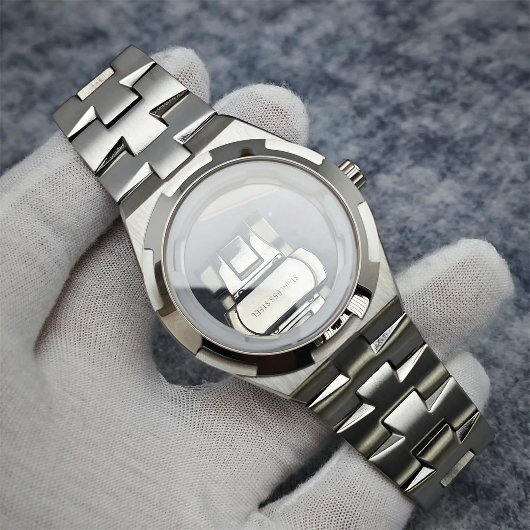 41 مللي متر الصلب ساعة مجموعة NH35 حافظة عدة الياقوت كريستال الحال بالنسبة NH35 4R NH36 حركة ساعة ميكانيكية أجزاء التجميع