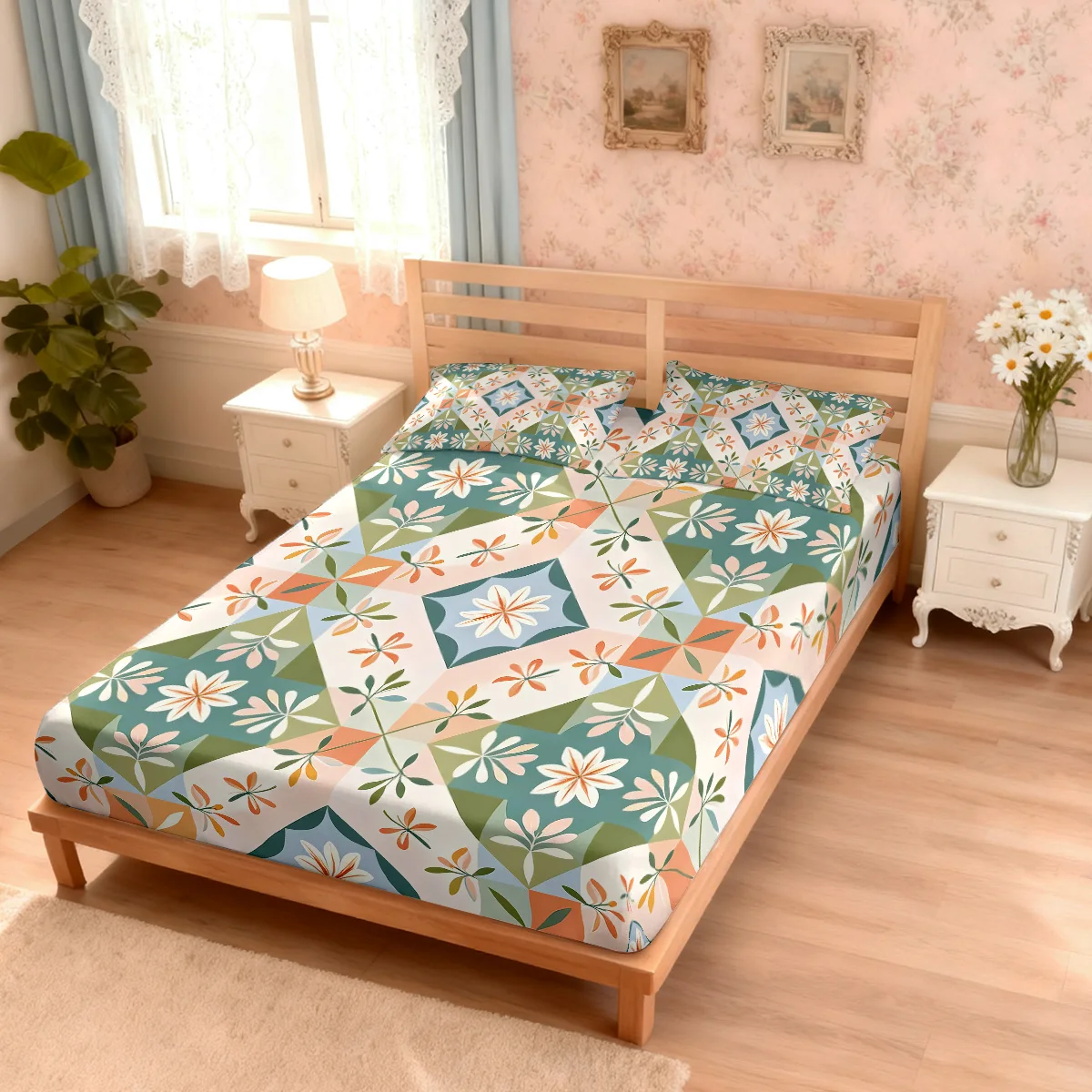 3pcs Lily Flower Printed Coreless Bed Sheet Set Multi Size Soft Bed Cover Bedroom Bedding Decoration Machine Washable