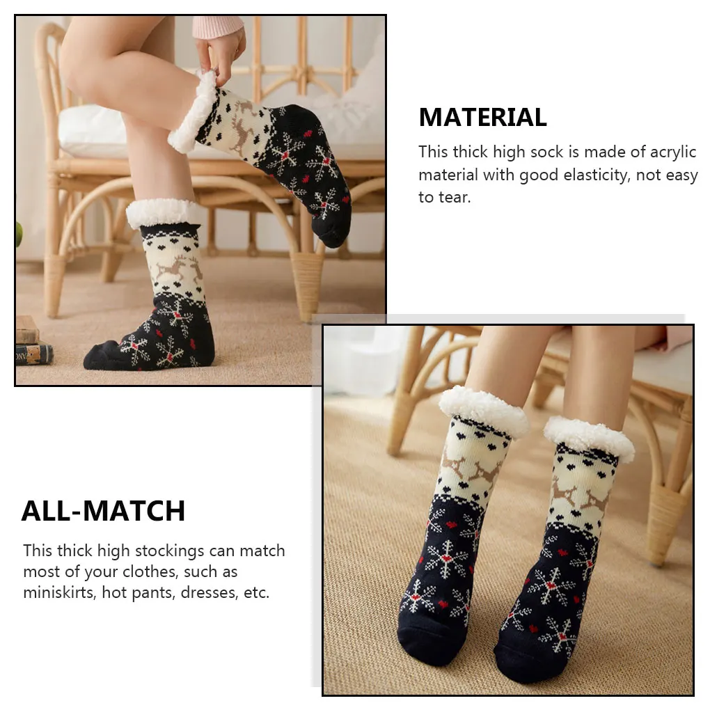 Calcetines térmicos por encima de la rodilla, calcetín antideslizante, botas cálidas, calcetería, accesorios de esquí, Cosplay, invierno, paquete de 2