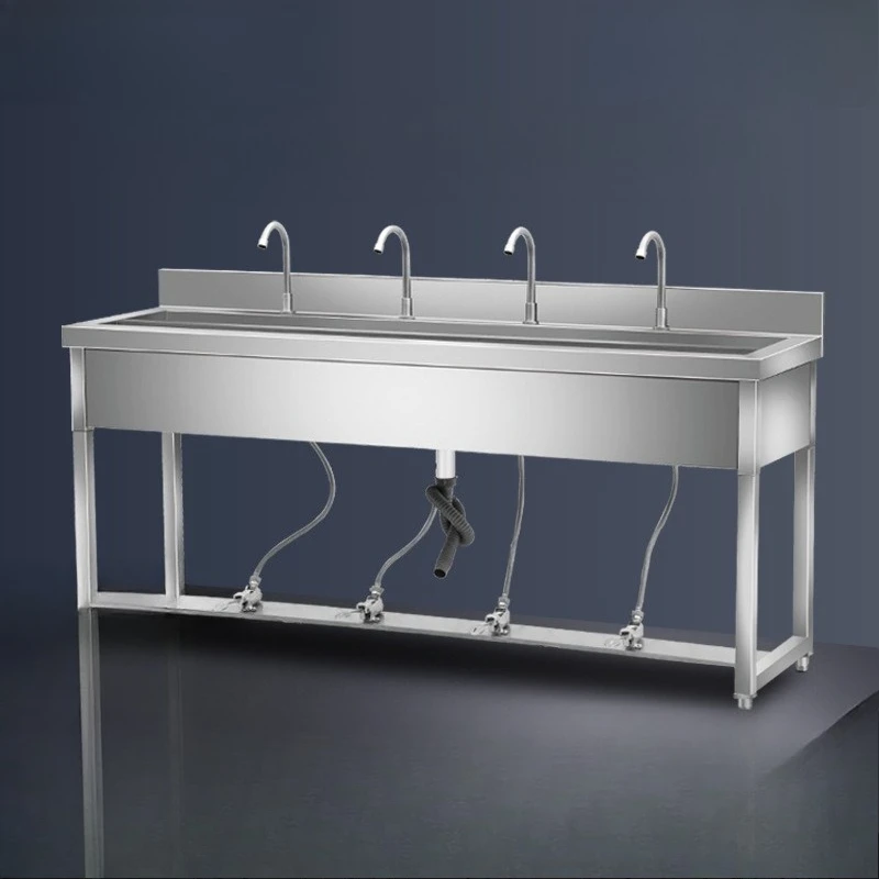 

304 stainless steel foot-operated sink multi-person child and mother disinfection pool hospital hotel factory workshop sink