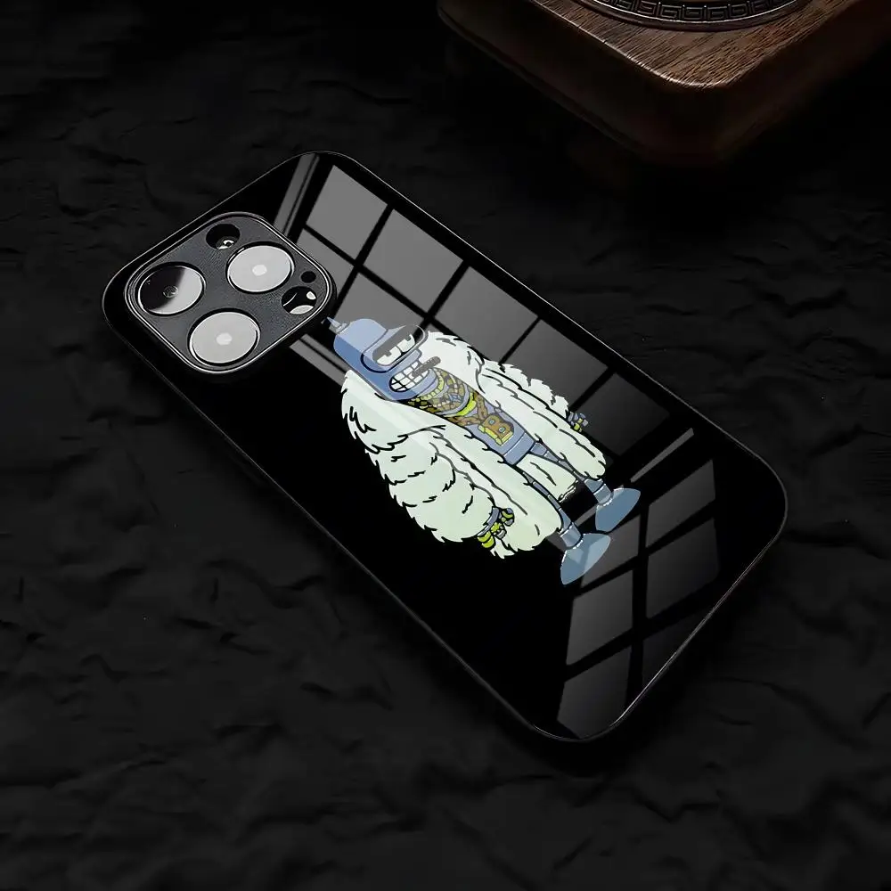 Custodia per telefono Anime F-Futuramas B-Benders per IPhone 17 Air 16 E Pro Max 15 14 13 Mini 12 Pro 11 Max Plus Cover in vetro nero
